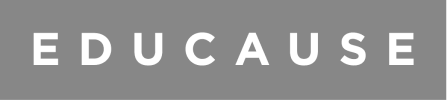Text "EDUCAUSE" is centered in bold white letters against a solid gray background.
