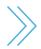 Two parallel blue chevrons pointing right, placed against a plain white background.