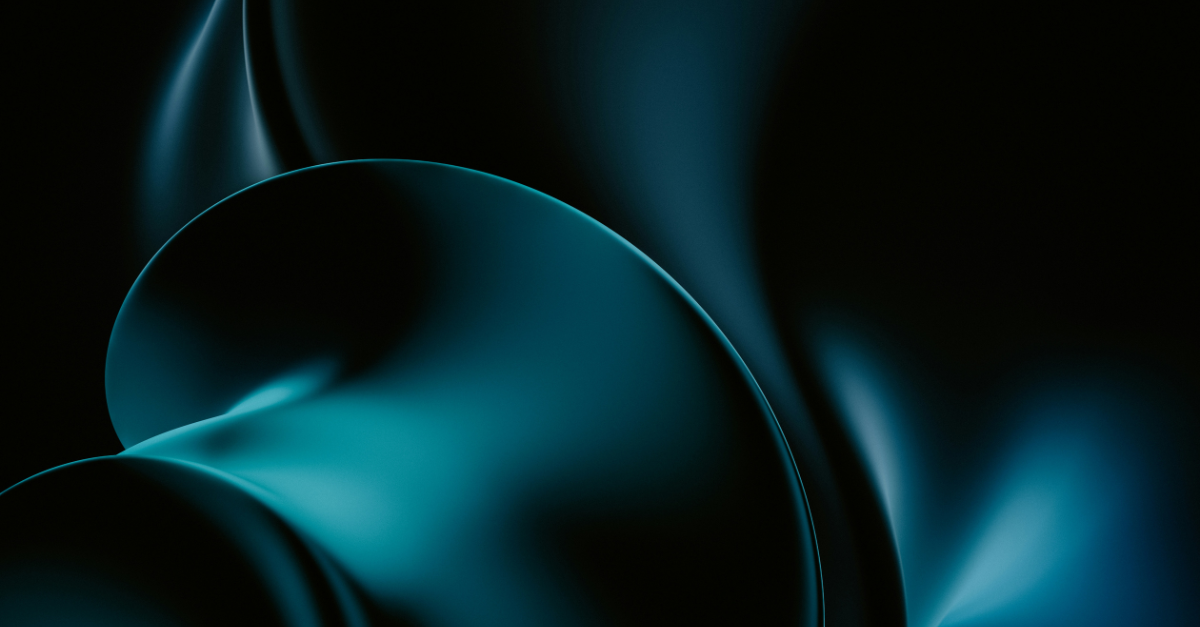 Abstract blue curves and glowing ribbons against a dark background.