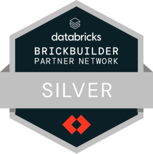 Databricks Brickbuilder Silver Partner Network badge.