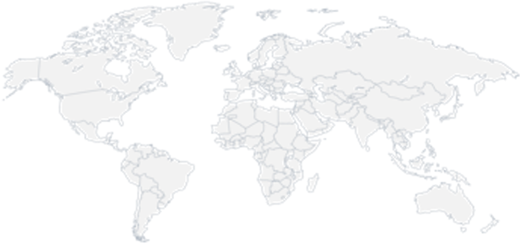 A white silhouette of a world map on a black background.