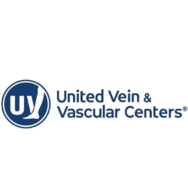 United Vein & Vascular Centers logo featuring a blue circular UV emblem and the company name.