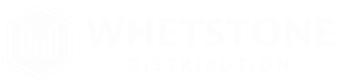 Whetstone Distribution logo with a white hexagon icon and bold uppercase text.